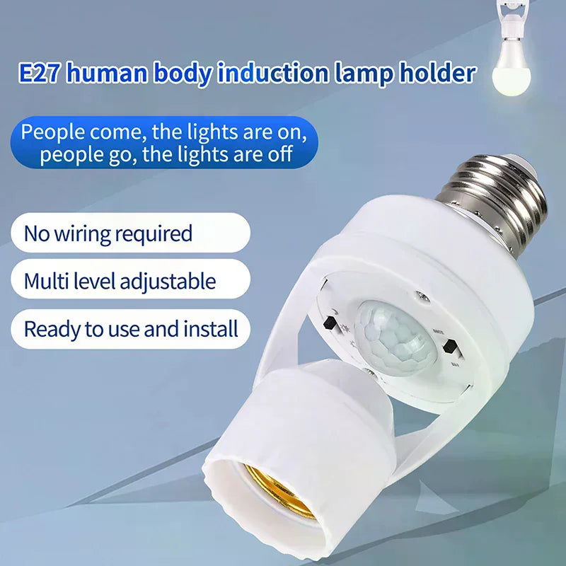 360 Degrees Human Induction Motion Sensor Lamp Socket Base AC85-265V Delay Time Switch E27 Base Holder Socket Adapter Oasis Select