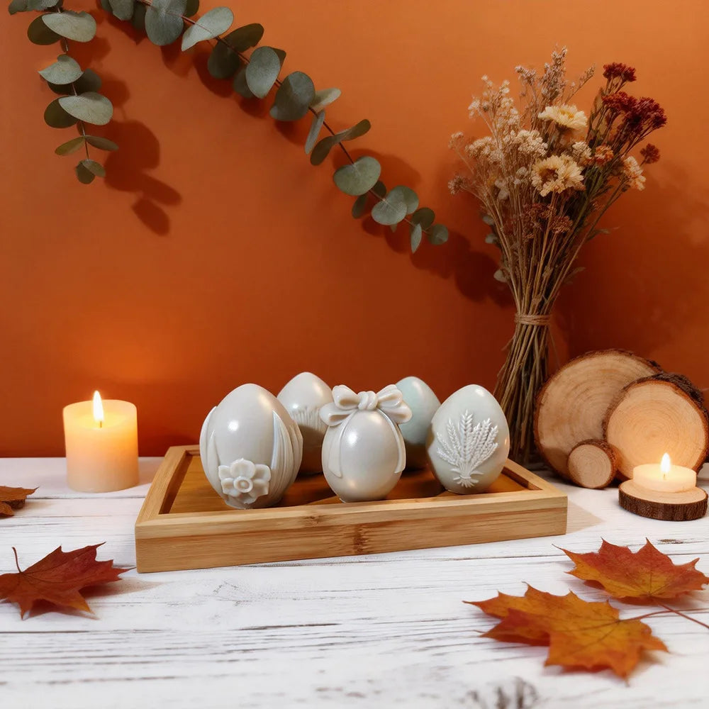Easter Egg Candle Silicone Mold Three-dimensional Embossed Egg Diy Aromatherapy Plaster Handmade Soap Baking Mold Oasis Select