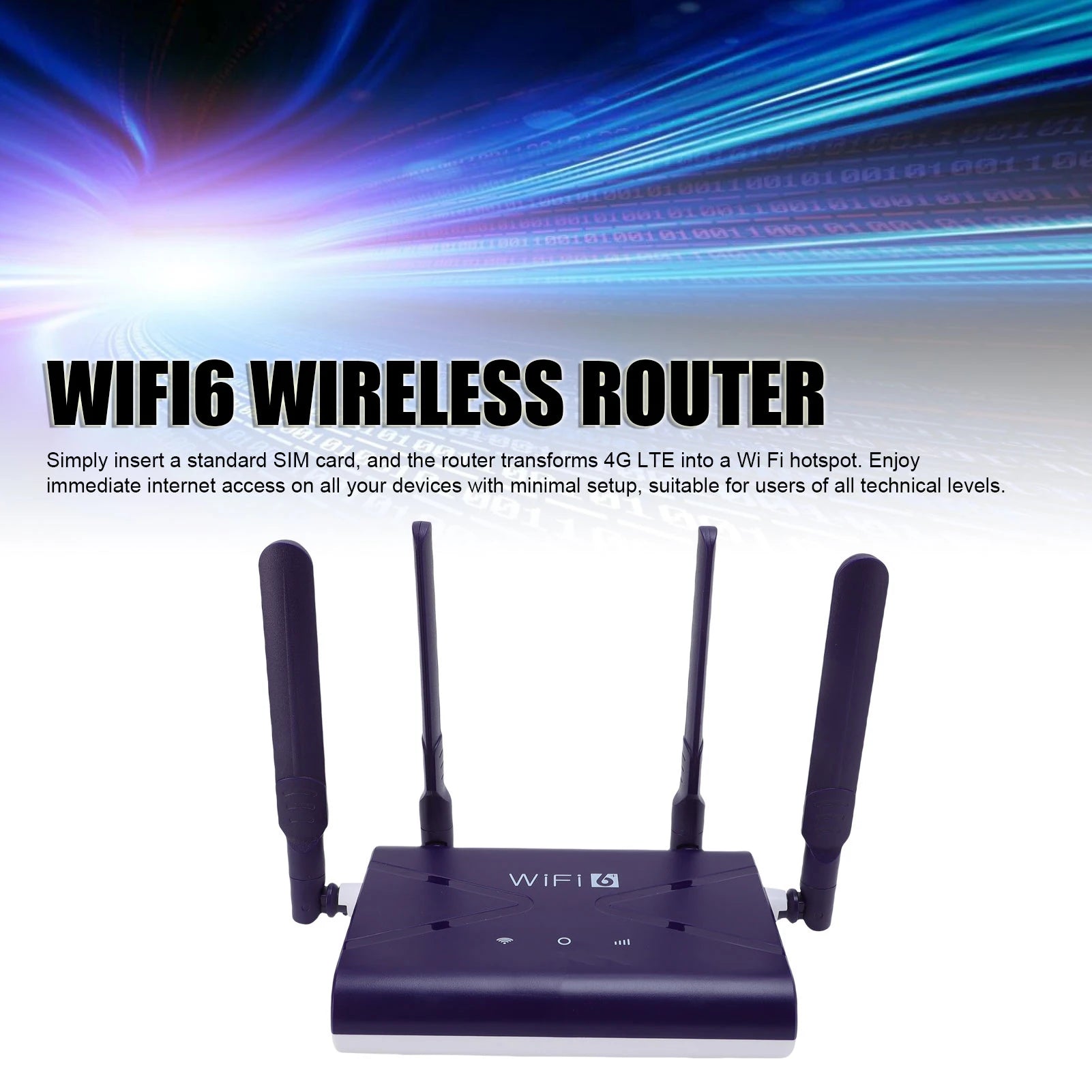 WiFi6 Wireless Router 300Mbps 4G 5G CPE LTE Router with SIM Card Slot 4 Antennae for Phone Laptop PC WiFi6 Wireless Router Oasis Select
