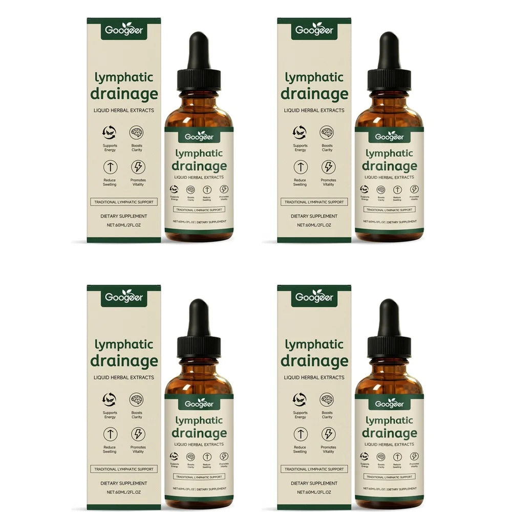 Lymphatic Support Herbal Drops – Red Clover & Botanical Blend Herbal Supplement Drops Oasis Select 60 ML 4 Bottles