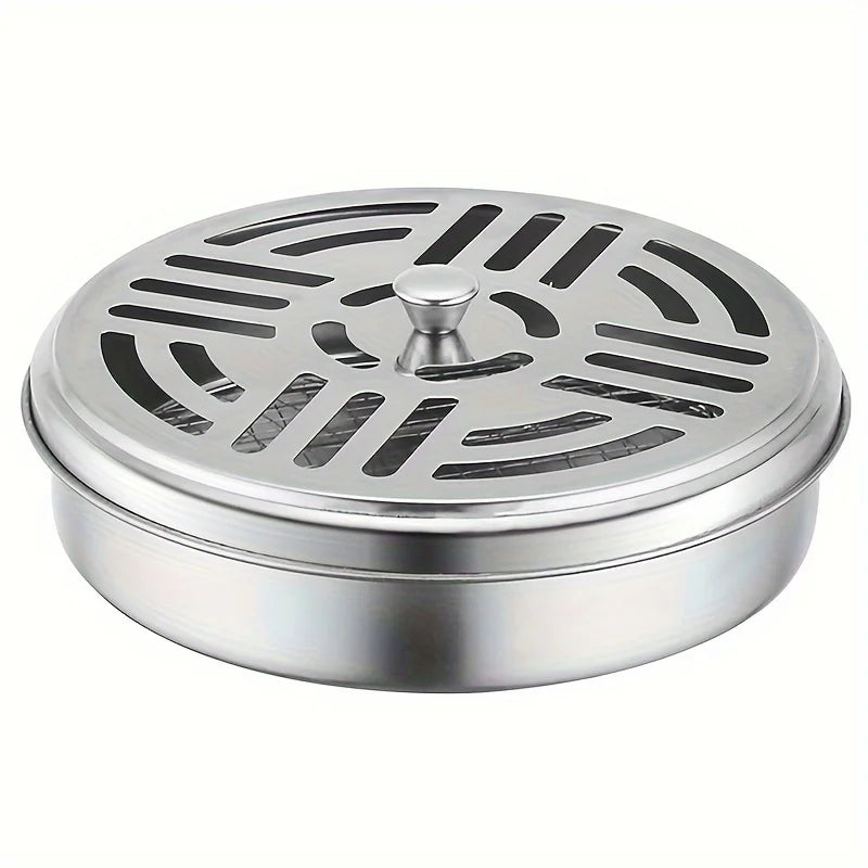 Stainless Steel Fireproof Mosquito Coil Tray - Heat-Resistant And Safe Design - Ideal For Homes, Offices, And Apartments. Oasis Select