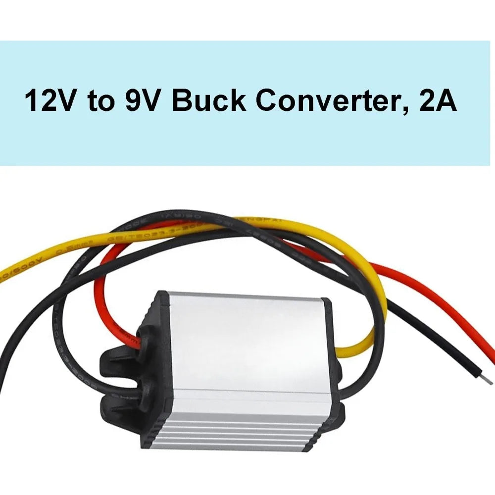 12V To 9V 2A Converter DC Buck Voltage Regulator Transformer Power Supply Waterproof Car Converter With Led Light Car Truck Boat Oasis Select