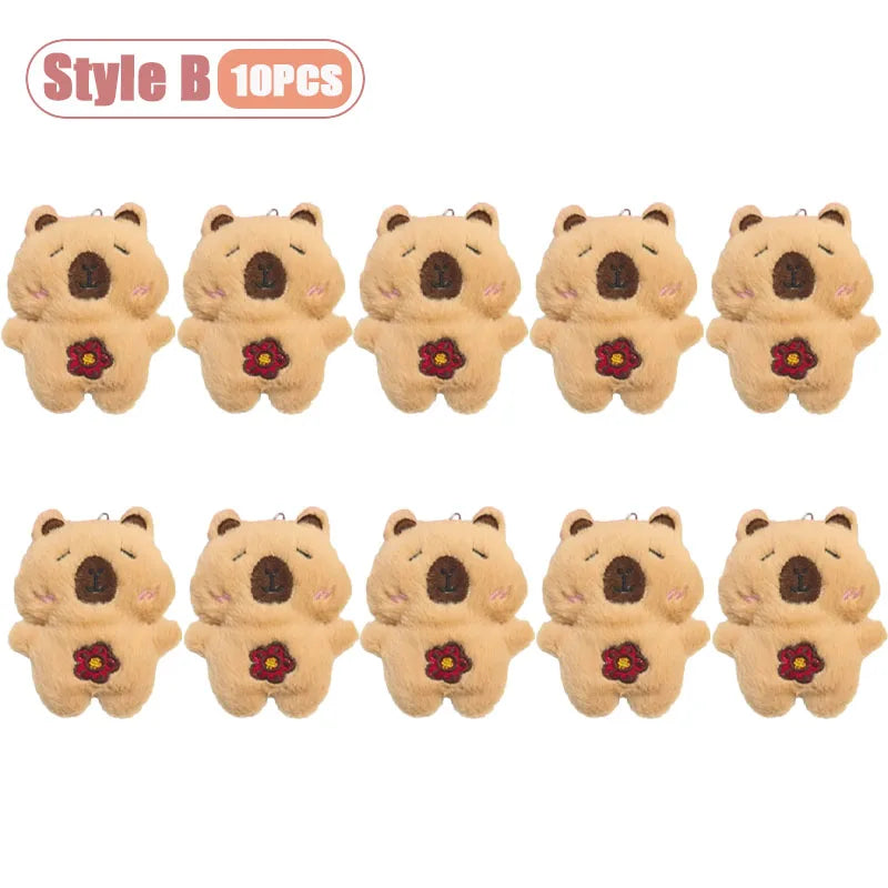 Capybara Plush Keychain – Squeaky Cute Bag Charm | 1–10 PCS