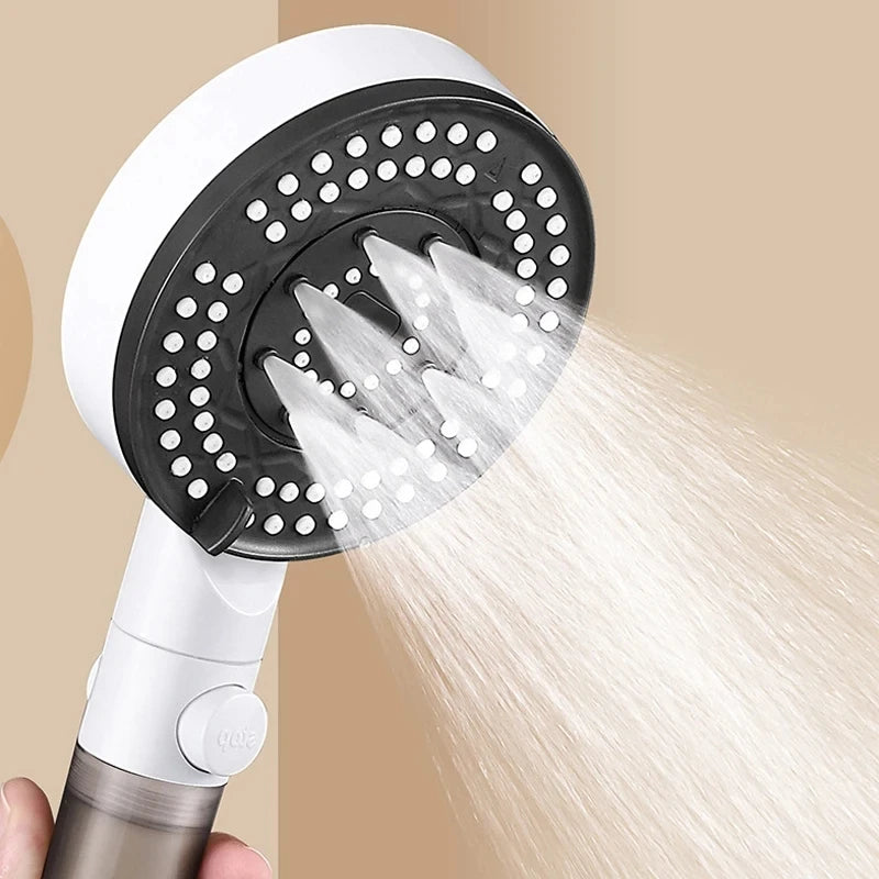 6 Modes Filter Shower Head Anti Limestone High Pressure Rain Showerhead Water Stop Hose Support Faucet Bathroom Accessories Sets Oasis Select
