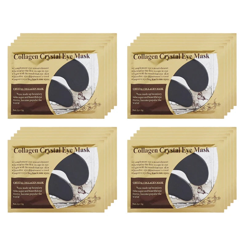 BIOAOUA Gold Collagen Eye Masks – 20 Pairs Anti-Dark Circle Eye Treatment Patches Oasis Select Black 20Pairs
