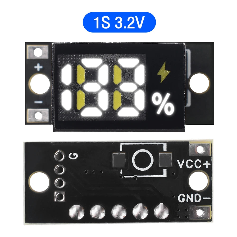 1S-4S 3.2V LiFePO4 Battery Power Display Module 3-12.8V Digital Percentage Indicator Board Battery Capacity Indicator Module Oasis Select 1S