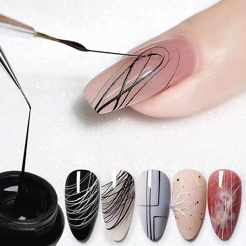 Nail Art Drawing Gel, Elastic Drawing Nail Polish Gel, Carving and Painting Line Drawing Gel, Black and White Oasis Select