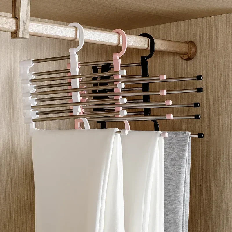 Pants Hanger Clothes Hangers Tongs Clothes Rack Hangers Stainless Steel Folding Pant Rack Tie Hanger Bedroom Closet Organizer Oasis Select
