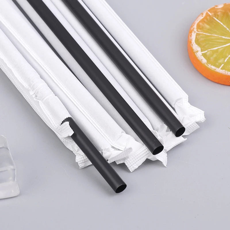 SUSU 100Pcs Drinking Straws Plastique Straws Single Piece Paper Packaging Rietjes Flexible Party Kitchen Beverage Straws Oasis Select