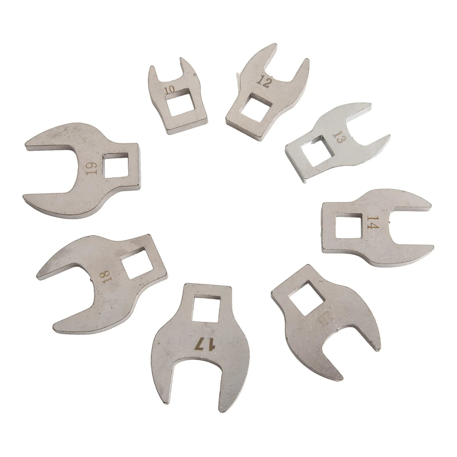 8Pcs 3/8In Drive Crowfoot Wrench 10 To 19mm Metric Foot Open End Spanner Metric Hardware Tool Wrench Oasis Select