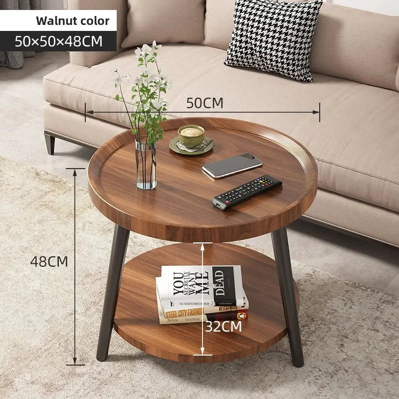 Multi-functional Coffee table balcony round living room double edge few bedside small round table Oasis Select