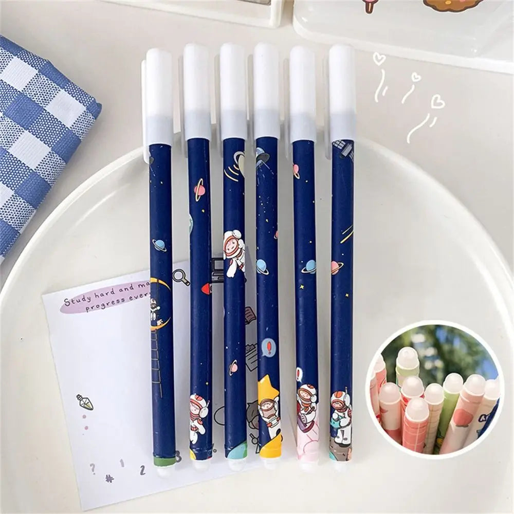 1Pcs Kawaii Game Cartoons Neutral Erasable Pen 0.5mm Blue Gel Pens Washable Handle School Office Supplies Kids Stationery Oasis Select astronaut random 1pc