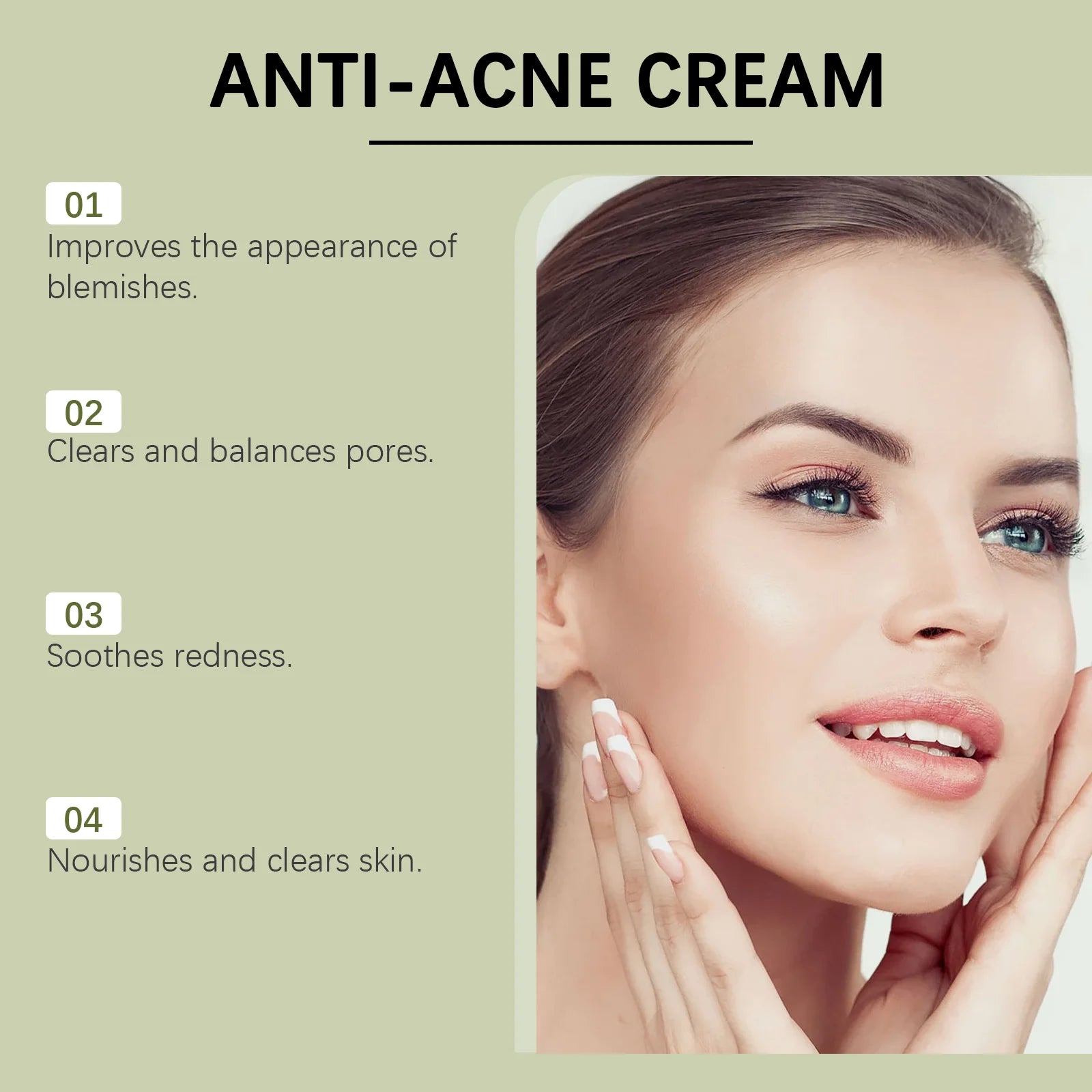 Anti Acne Cream Herb Repairing Spot Blemishes Remover Oil Control Shrink Pores Whitening Moisturizing Pimples Treatment Ointment Oasis Select
