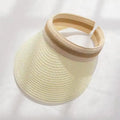 Summer Beach Straw Hat with Pearls for Women Wide Brim Open Crown Elegant Raffia Sun Protection Cap Holiday Essentials Oasis Select A11