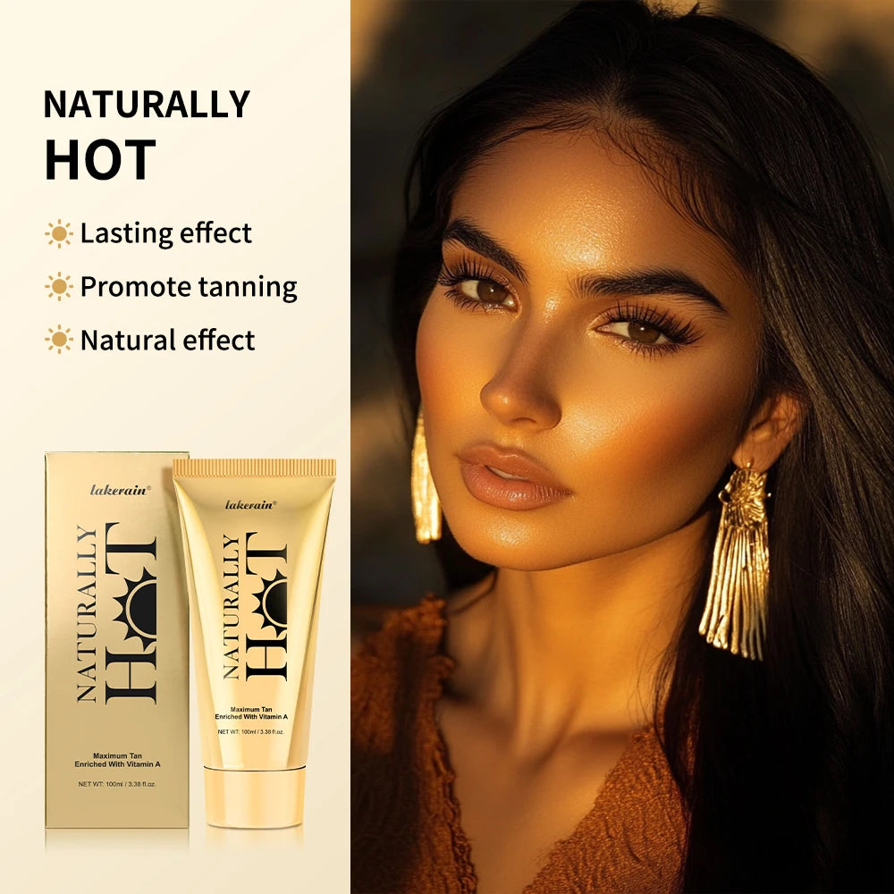 100ml Natural Body Tanning Lotion Promote Tanning Lasting Effect Even Skin Tone Body Tanner Cream Non-greasy Lightweight Makeup Oasis Select