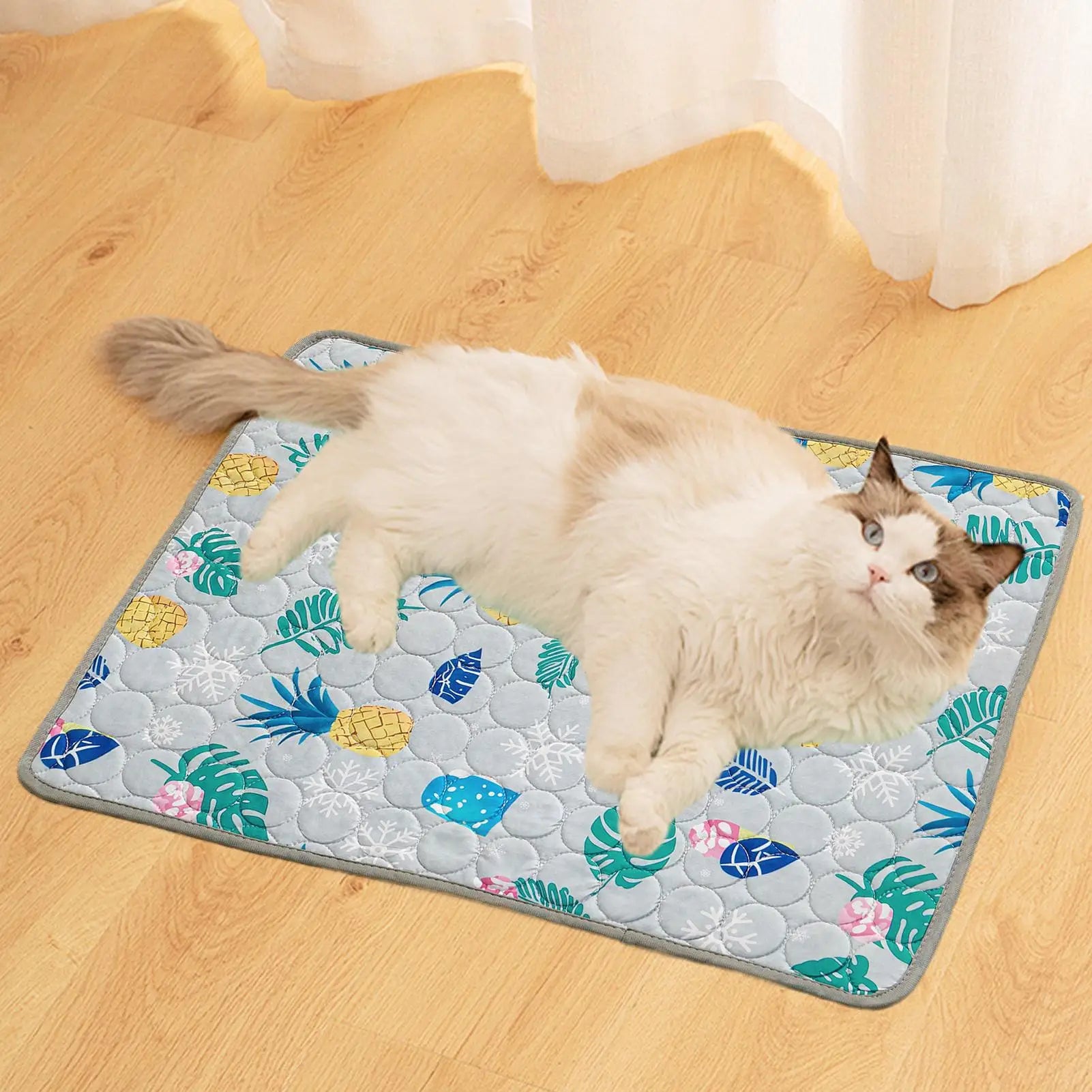 Pet Cooling Mat Cat Cooling Mat And Sleeping Pad For Pets Summer Cool Pads Blanket Washable Ice Silk Breathable Mat Pet supplies Oasis Select
