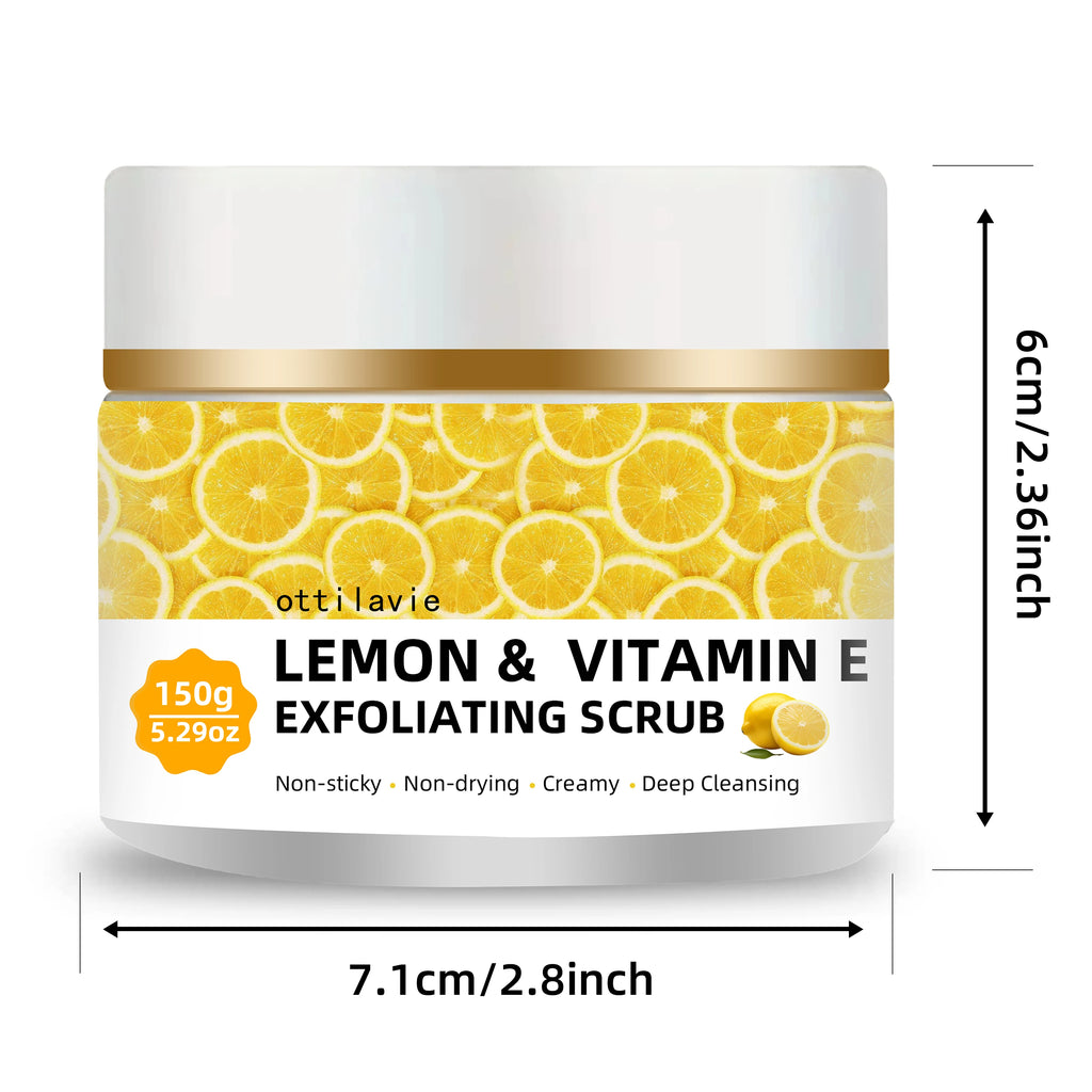 Ottilavie Lemon Vitamin E Scrub | Face & Body Exfoliator Exfoliating Face Scrub Oasis Select
