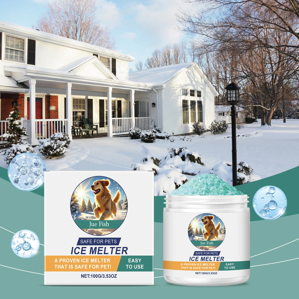 Jue-Fish Pet-Safe Ice Melt – Safe for Concrete & Paw Pads Ice Melt Deicer Oasis Select