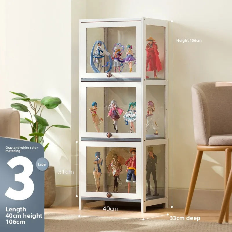 Figure display cabinet Floor-to-ceiling simple modern living room Layered shelves Household lockers Blind box display cabinet Oasis Select Three Doors 40