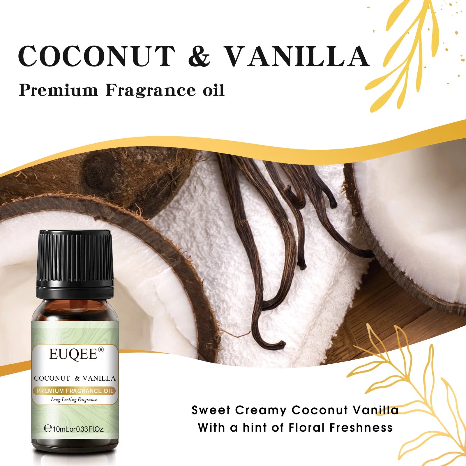 EUQEE 10ml Fragrance Oil – Diffuser, Candle & Aromatherapy