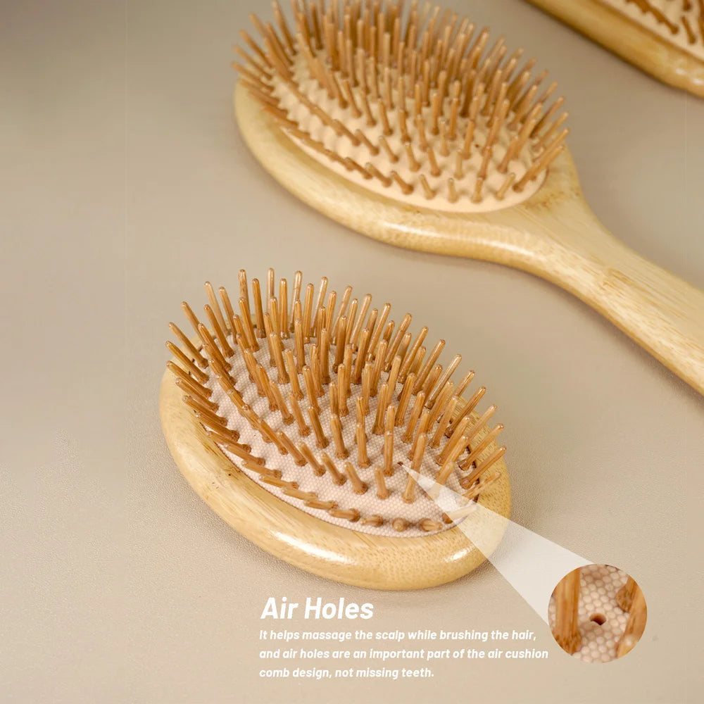 Bamboo Hair Brush Detangling Brushes for Scalp Massage Hair Care Suitable for All Hair Types Ideal for Daily Grooming Routine Oasis Select