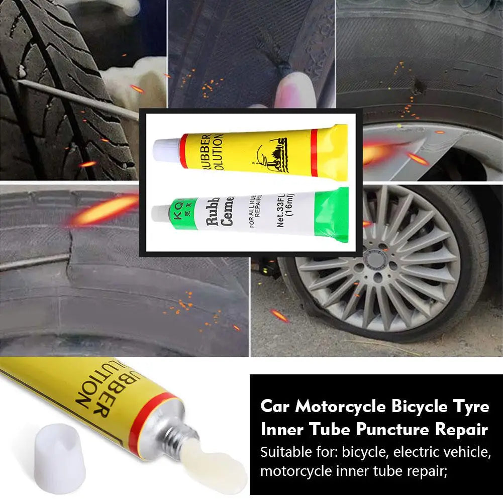 1-8pcs Car Motorcycle Bicycle Tire Repairing Glue Inner Tube Puncture Repair Glue Agent Emergency Portable Tyre Vulcanized Glue Oasis Select