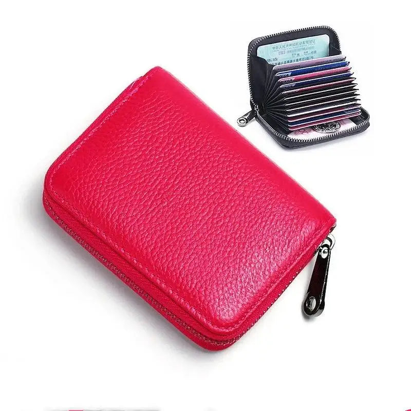 PU Leather Zipper Card Wallet – Multi-Slot Coin Purse Unisex