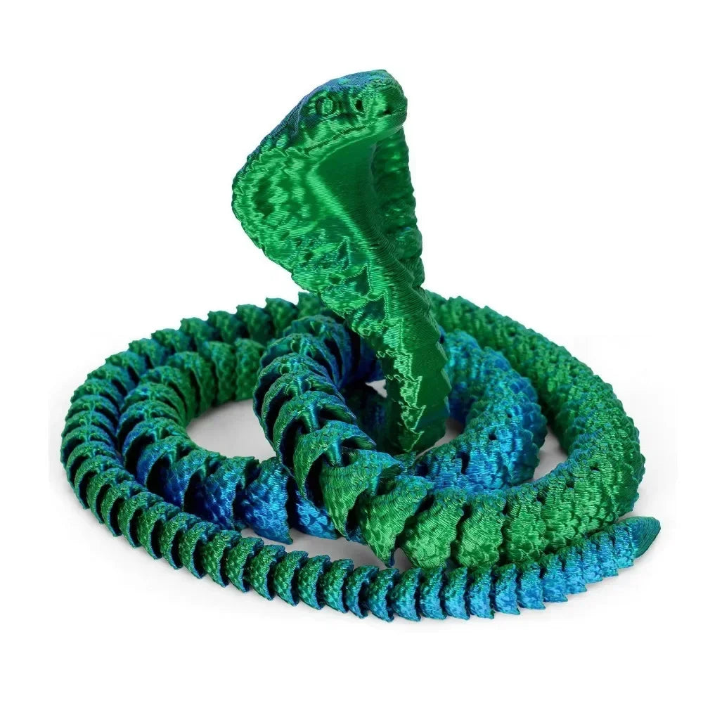 25cm 3D Printed Snake 3D Printed Figure Desk Accessories Toy for Kid 3D Printed Dragon Room Desktop Ornament Office Accessories Oasis Select
