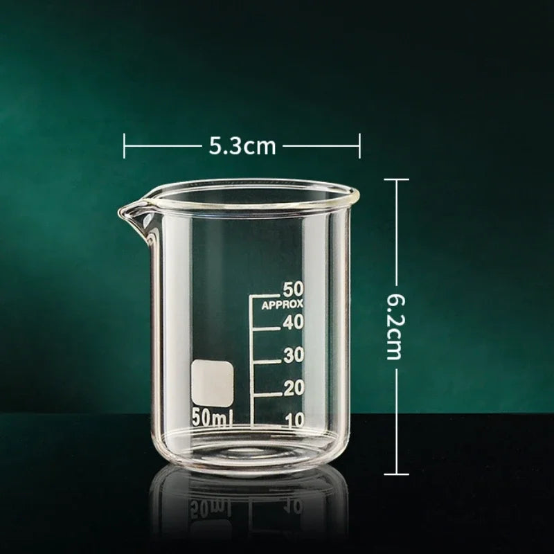 Glass Measuring Cup High Borosilicate Clear Scale Cup Heat-resisting Laboratory Beaker Kitchen Baking 50/100/150/250/500/1000ml Oasis Select 50ml 50-1000ml