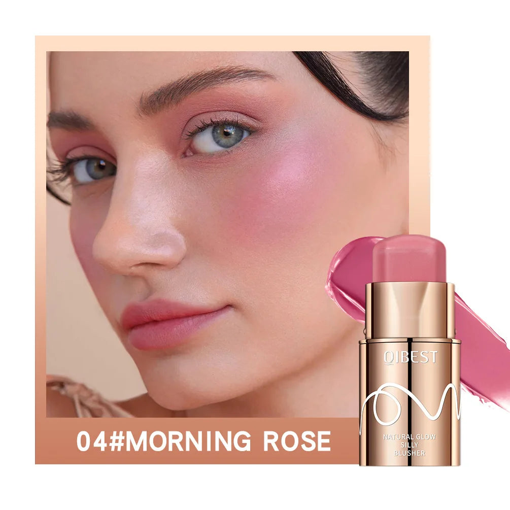 QiBest Cream Blush Stick – 6 Colors, Waterproof, 3-in-1