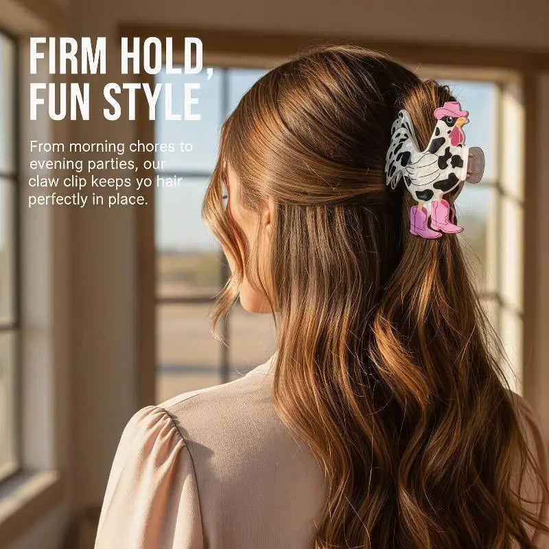 2026 The West Series Hair Claw Cowboy Punk Rooster Cartoon Acrylic Hair Clips Hair Accessories For Women Girls Oasis Select