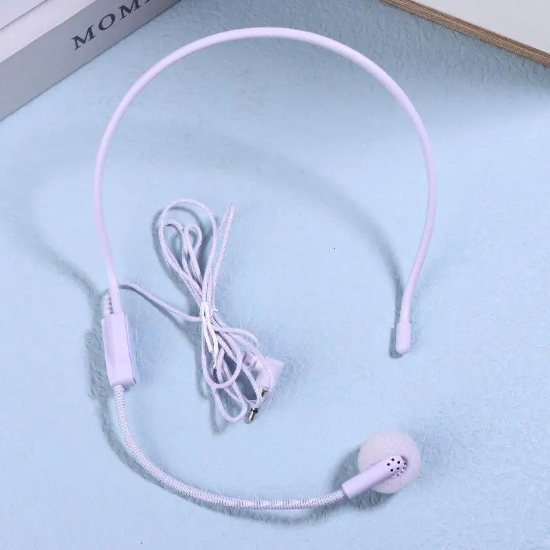 1Pcs 3.5mm Plug Microphone; Wired Speech Teaching Headset for Meetings Oasis Select Purple