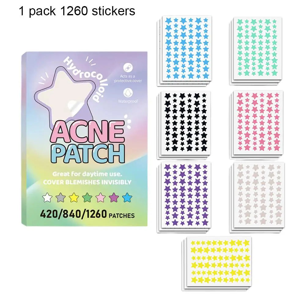 Colorful Star & Heart Acne Patches – 420 to 1260 Pcs Acne Patch Stickers Oasis Select F