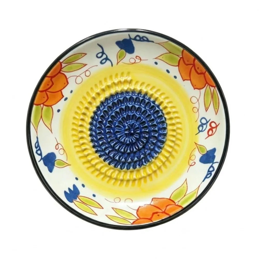 Ceramic Garlic Grater Grinding Bowl – 12cm Non-Slip Plate