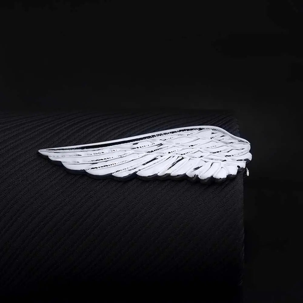 Silver Metal Tie Clip for Men – Key & Glasses Shape Novelty Pin