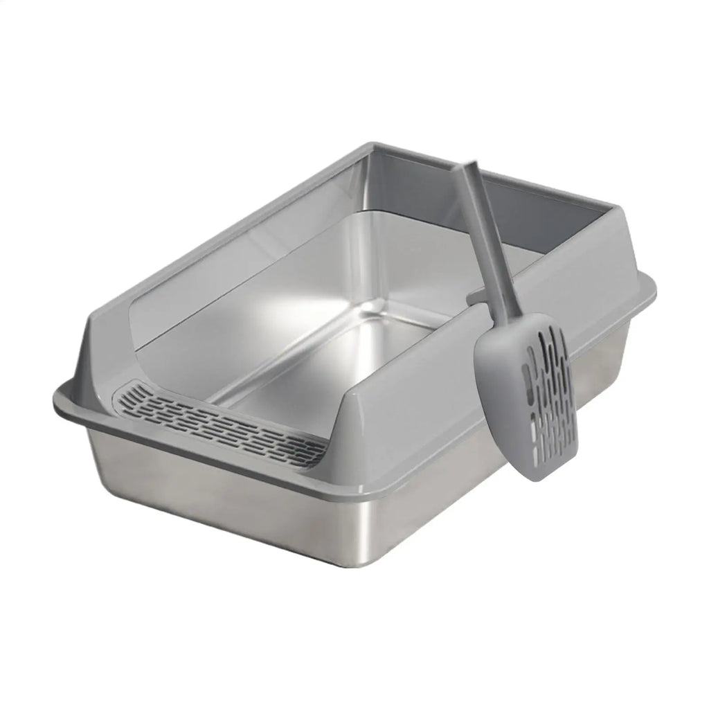 Litter Box for Cats Deepen Pet Litter Box Semi-Enclosed Deepened Cat Toilet with Scoop for Dormitory Apartment Living Room Car Oasis Select