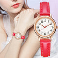 Women's Japanese Quartz Watch | Leather Strap Arabic Numerals Women's Quartz Watch Oasis Select Red