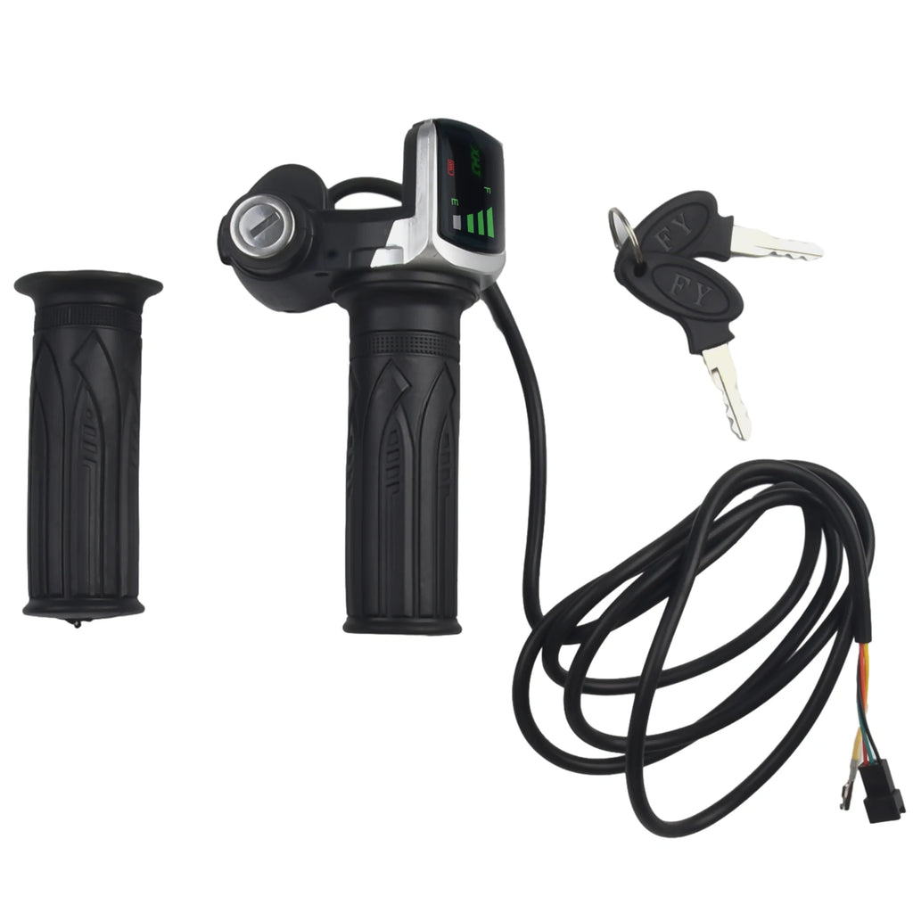 Sleek 36/48V E Bike Throttle with Integrated LED Display Ergonomic Scooter Bicycle Grip for Balanced Power Management Oasis Select 48V