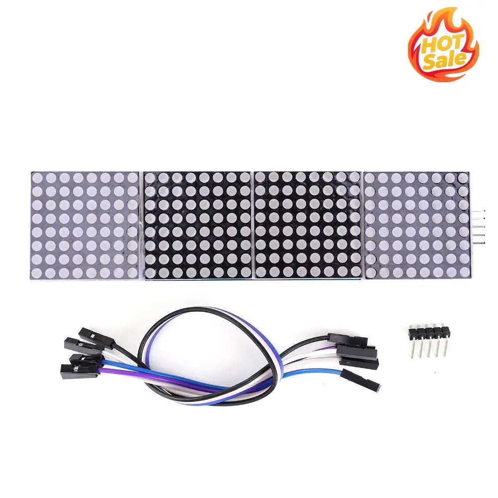 4 IN 1 Display Dot Matrix Module with 5Pin Wire MAX7219 Control Single Chip Microcomputer Module 32x8 Dot Matrix DIY Kit Oasis Select