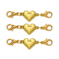 5pcs Heart Shape Locking Magnetic Jewelry Clasp Round Necklace Clasp Closures Bracelet Extender for DIY Jewelry Making Oasis Select Gold
