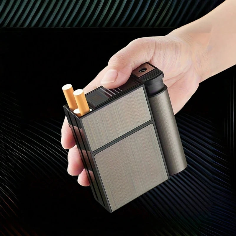 20PCS Capacity Metal Cigarette Case for 84mm Size with Lighter Case, Creative Cigarette Box Case Anti Pressure Moisture-proof Oasis Select