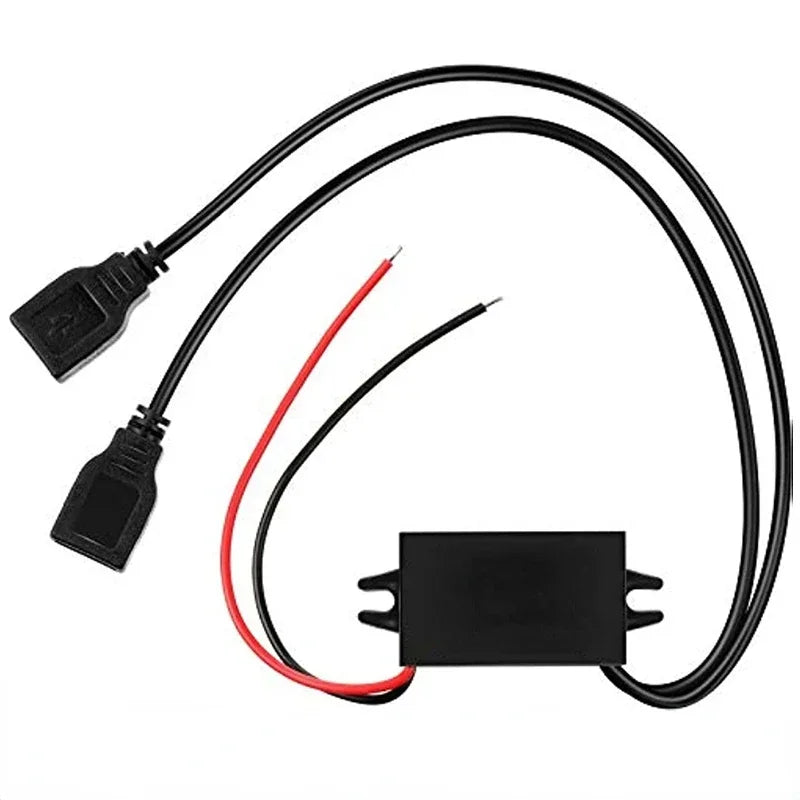 12V 24V 36V 48V 60V 72V Buck to 5V 3A USB Step Down Power Converter Car Auto Phone Motorcycle Charger Adapter 11V-90V Oasis Select 2 USB square 11V-90V 5V 3A