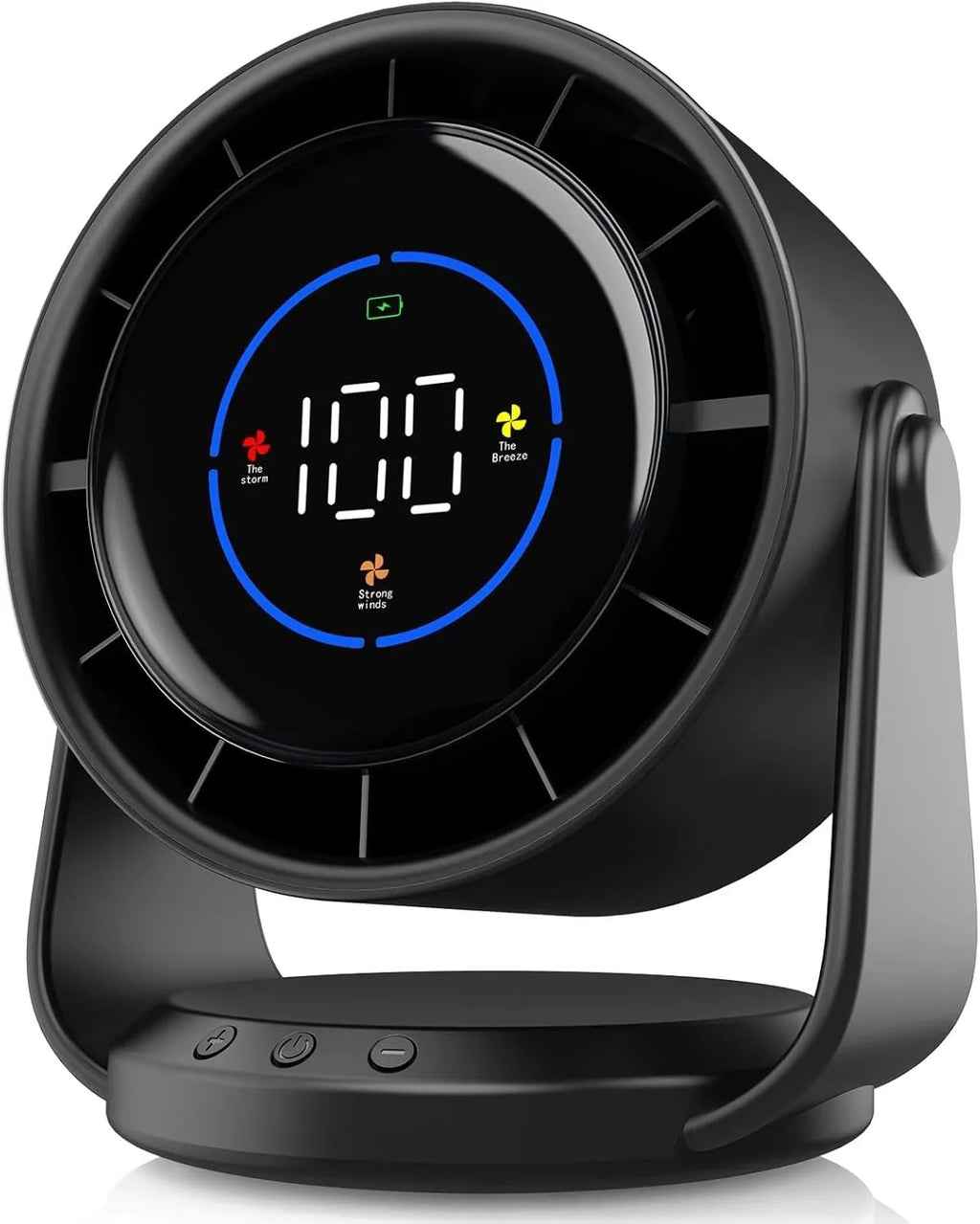 URGGU Rechargeable Clip-On Fan with LED Light | 3 Speeds