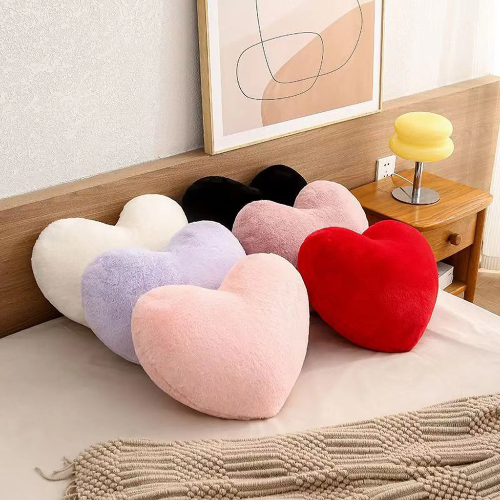 Cute Heart Shaped Pillow Soft Plush Throw Pillows Living Room Decor Valentines Day Wedding Gifts Love Pillow Heart Sofa Cushion Oasis Select
