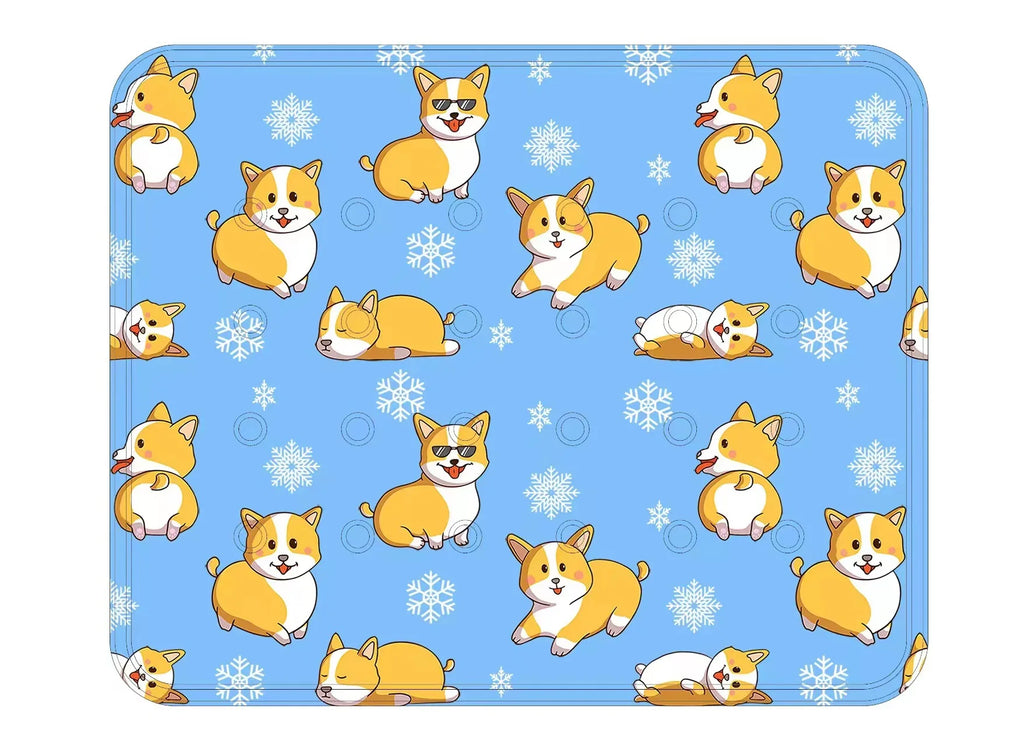 Dog Cooling Mat Summer Pet Cold Bed Extra Large for Small Big Dogs Pet Accessories Cat Durable Blanket Sofa Cat Ice Pad Blanket Oasis Select cute pet blue 60x90cm