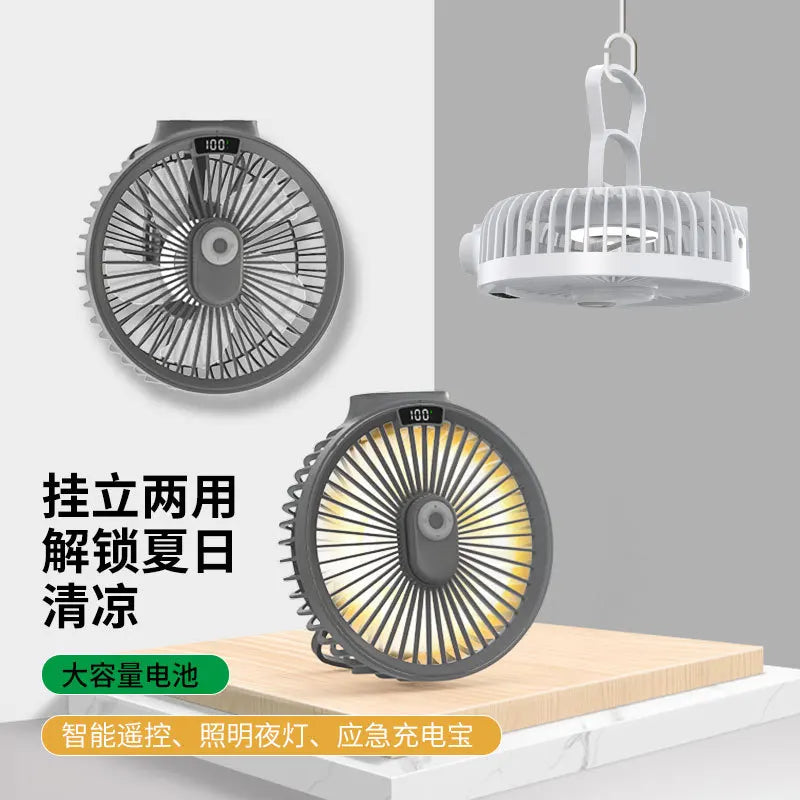 LED Ceiling & Desktop Fan – USB Rechargeable Portable Fan