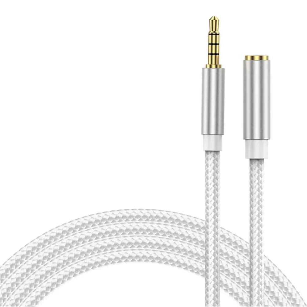 3.5mm Jack AUX Audio Cable For PC Headphones Male to Female HiFi AUX Extension Cable Speaker Extender Cord Oasis Select silver gray-0.5M-