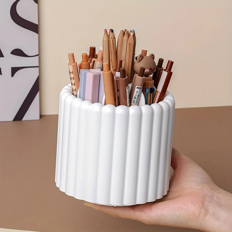 Modern Minimalist 360° Rotating Desk Organizer Pen Holder - Space-Saving, Multi-Functional Office Supplies - for Home & School Oasis Select