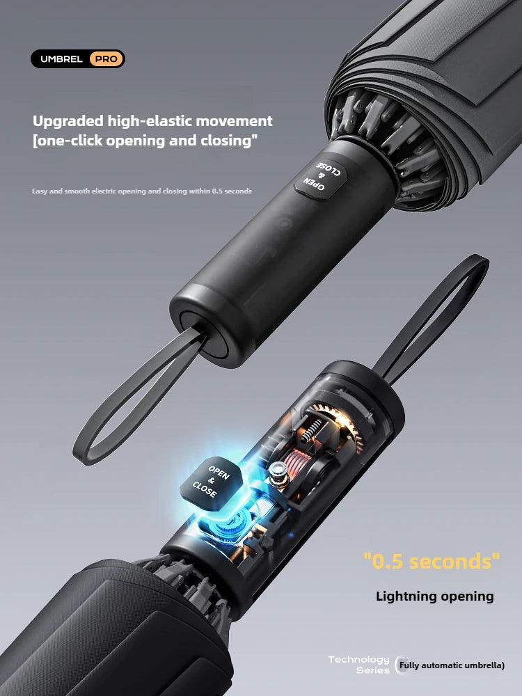 Fully Automatic Umbrella Enlarged Thickened and Reinforced Large Folding Umbrella for Heavy Rain Oasis Select