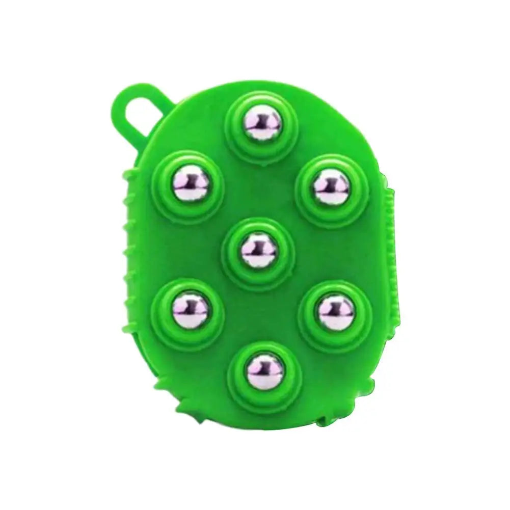 Double-Sided Massage Glove – 7-Bead & Steel Ball Brush Massage Glove Oasis Select green